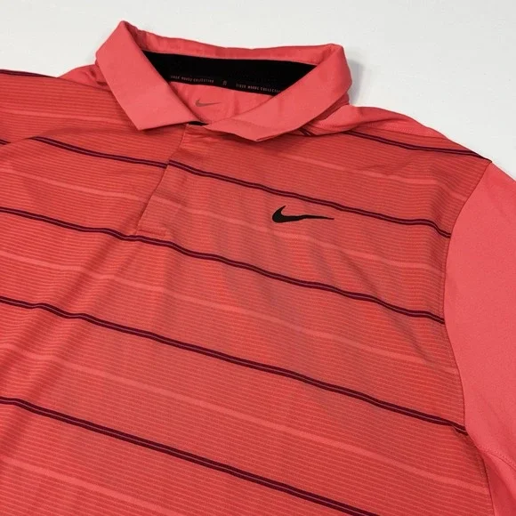 Nike Tiger Woods Collection Golf Polo Mens Size XXL Dri-Fit Performance Orange - Picture 4 of 8